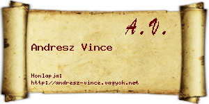 Andresz Vince névjegykártya