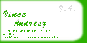 vince andresz business card